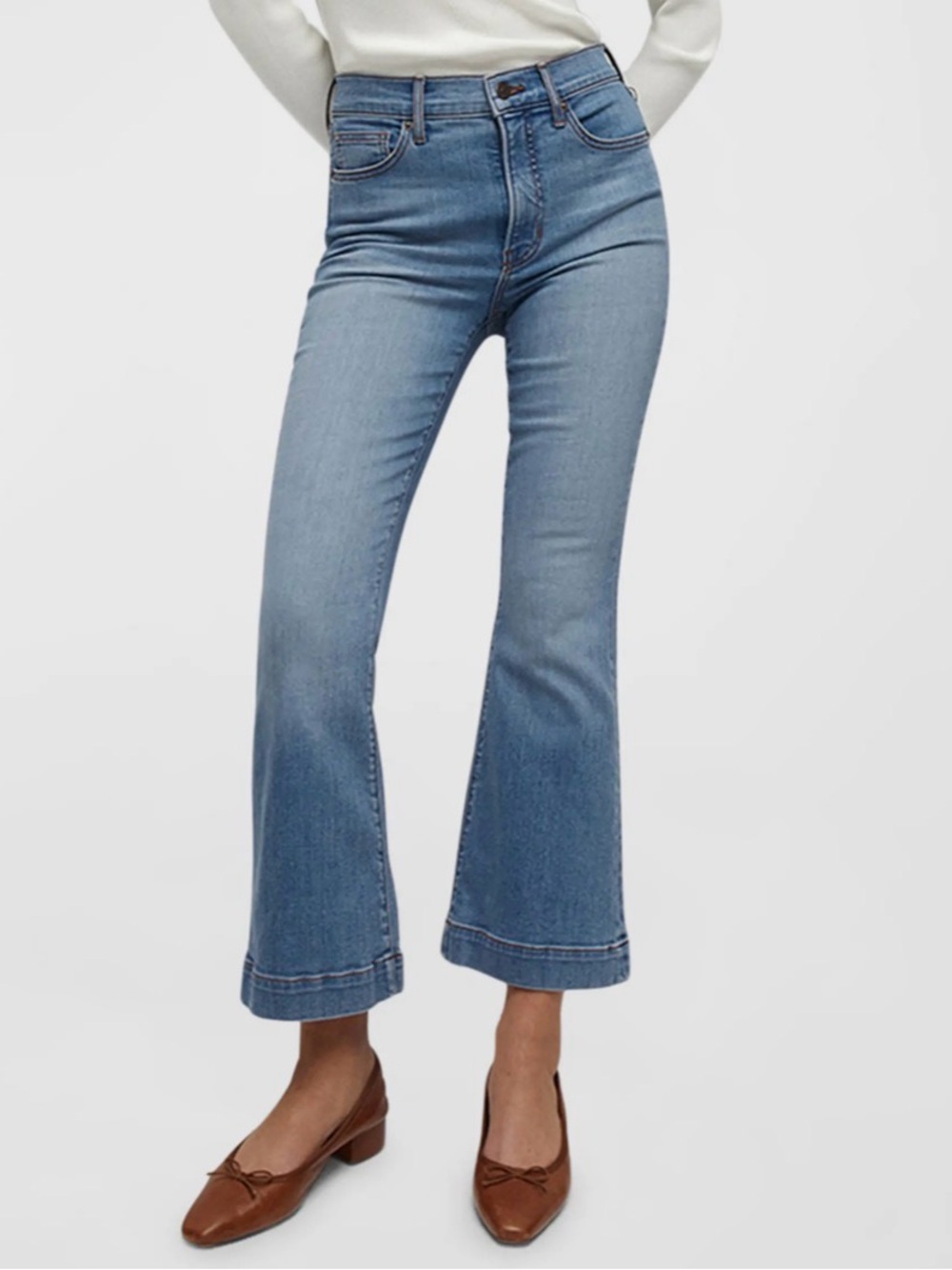 Veronica Beard Carson Ankle Flare High Rise Denim Jeans In Amethyst